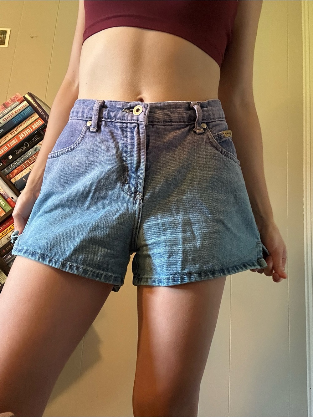 Blue Asphalt Size 9 Two-Tone Blue Denim Jean Shorts